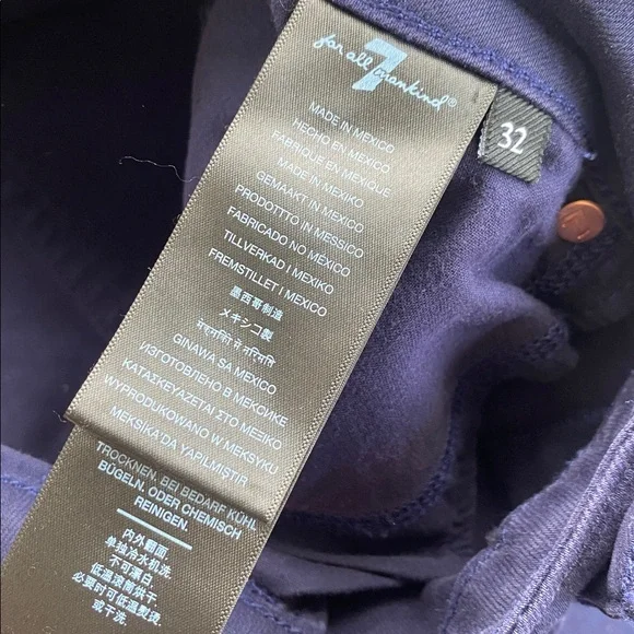 7 For All Mankind Kimmie Tall Bootcut Jeans,navy (dk moonlight bay)32 X 36 - Picture 8 of 12